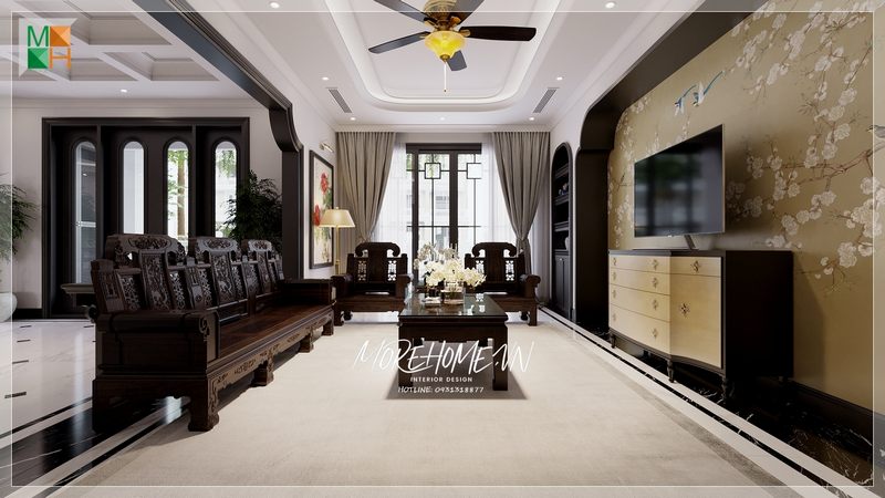 Kệ tủ tivi với kiểu dáng thiết kế độc đáo mang đến sự hài hòa và điểm nhấn giúp không gian phòng khách.