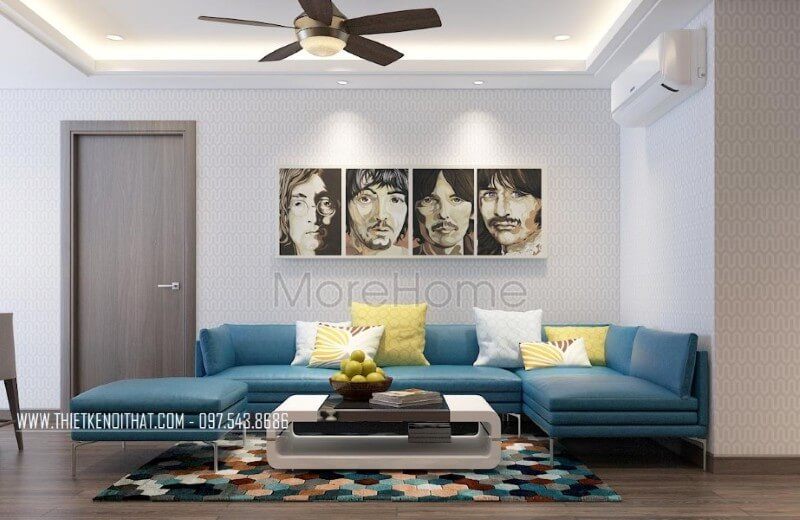 . Sofa phòng khách hiện đại được thiết kế với kiểu dáng tối giản. Chân sofa được làm bằng chất liệu sắt phun sơn tĩnh điện, giúp không gian trở nên rộng rãi, nhẹ nhàng hơn, cùng với sự thuận tiện trong quá trình sử dụng.